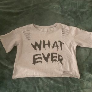 SHEIN graphic crop tee grey size small